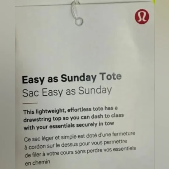 Lululemon Easy As Sunday Tote Drawstring Nylon 19L Green - Picture 4 of 5